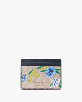 Spade Flower Floral Small Slim Card Holder