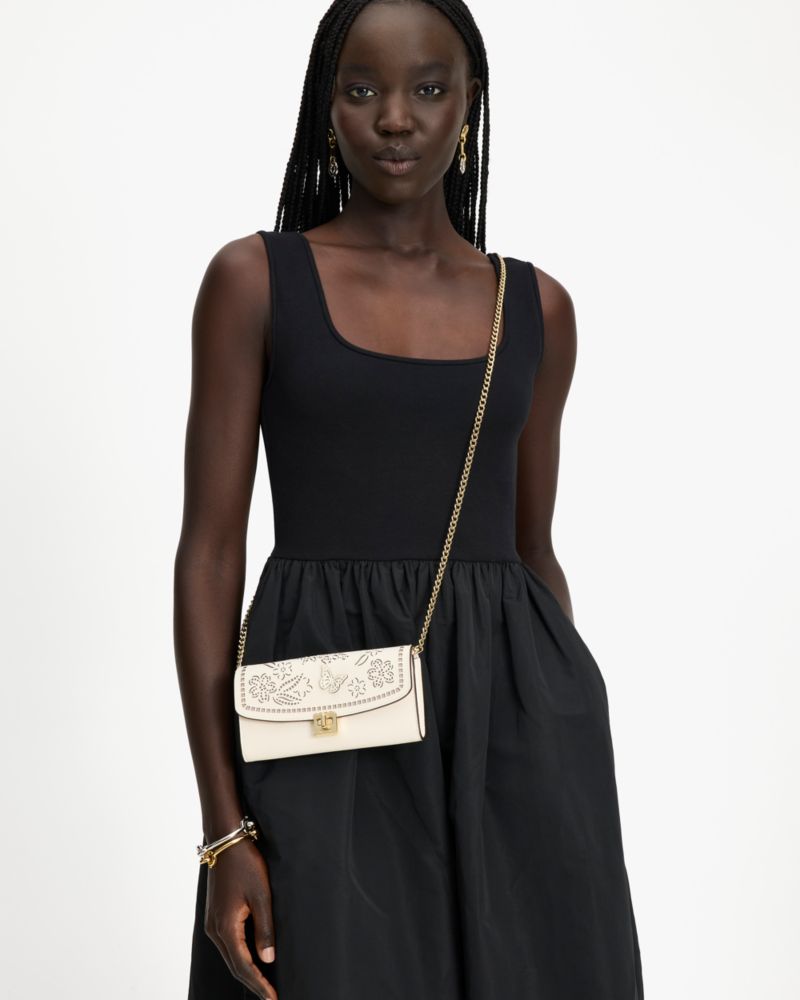 Phoebe Perforated Turnlock Wallet-on-chain