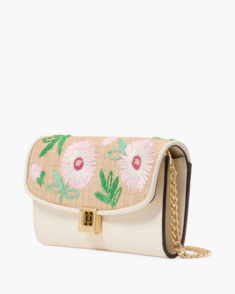 Phoebe Straw Turnlock Wallet-on-chain