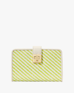 Phoebe Straw Turnlock Medium Wallet