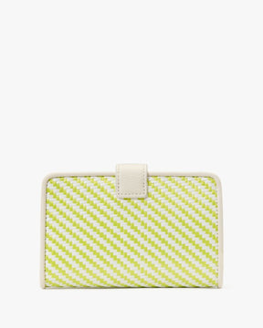 Phoebe Straw Turnlock Medium Wallet