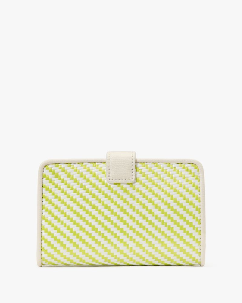 Phoebe Straw Turnlock Medium Wallet