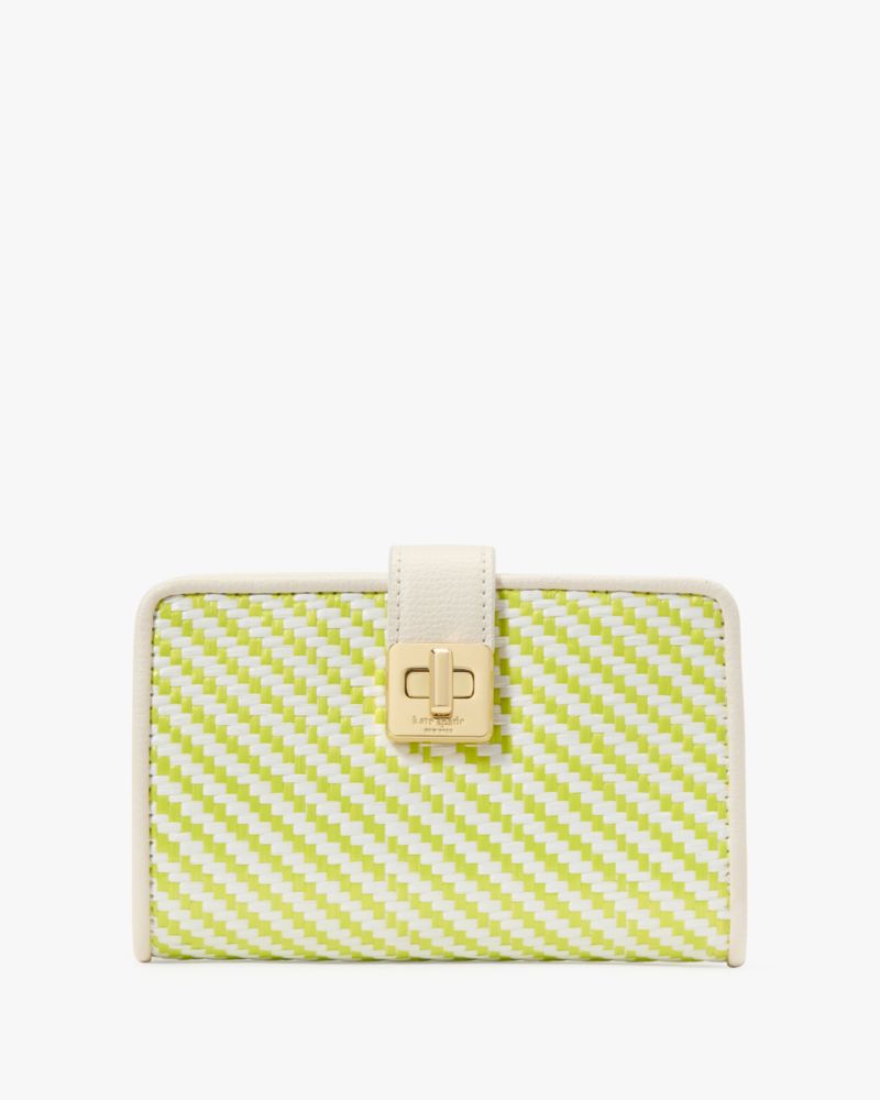 Phoebe Straw Turnlock Medium Wallet