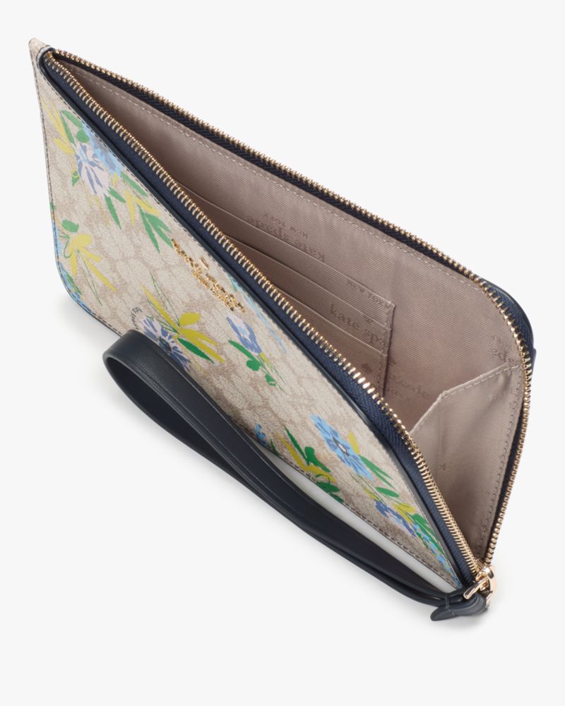 Lucy Spade Flower Floral Medium L-Zip Wristlet