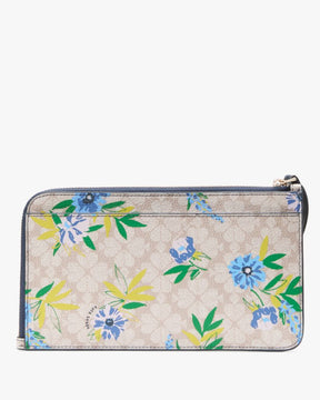 Lucy Spade Flower Floral Medium L-Zip Wristlet