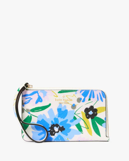 Lucy Floral Small L-Zip Wristlet