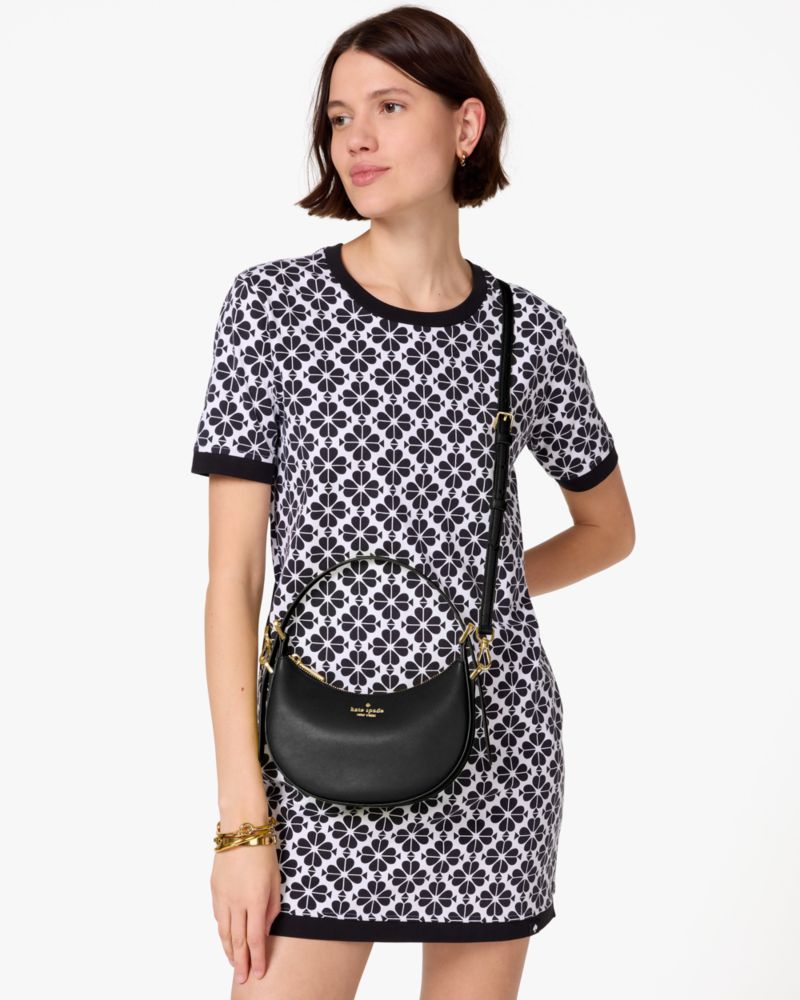Nova Mirror Metallic Small Crescent Shoulder Bag