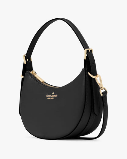 Nova Crinkle Metallic Small Crescent Shoulder Bag