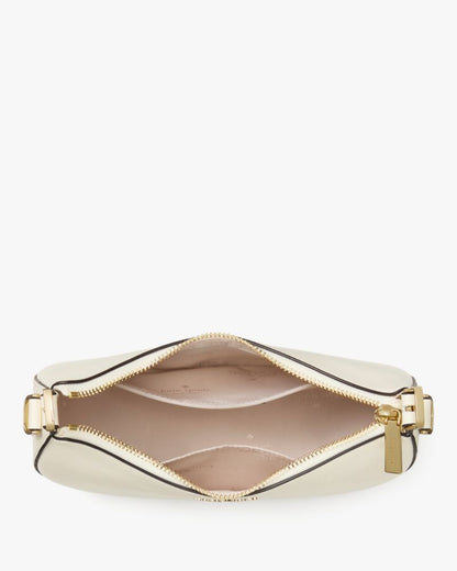 Nova Crinkle Metallic Small Crescent Shoulder Bag