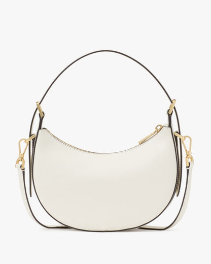 Nova Crinkle Metallic Small Crescent Shoulder Bag