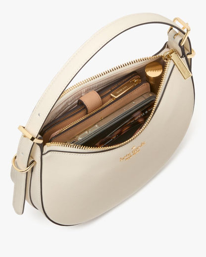 Nova Mirror Metallic Small Crescent Shoulder Bag