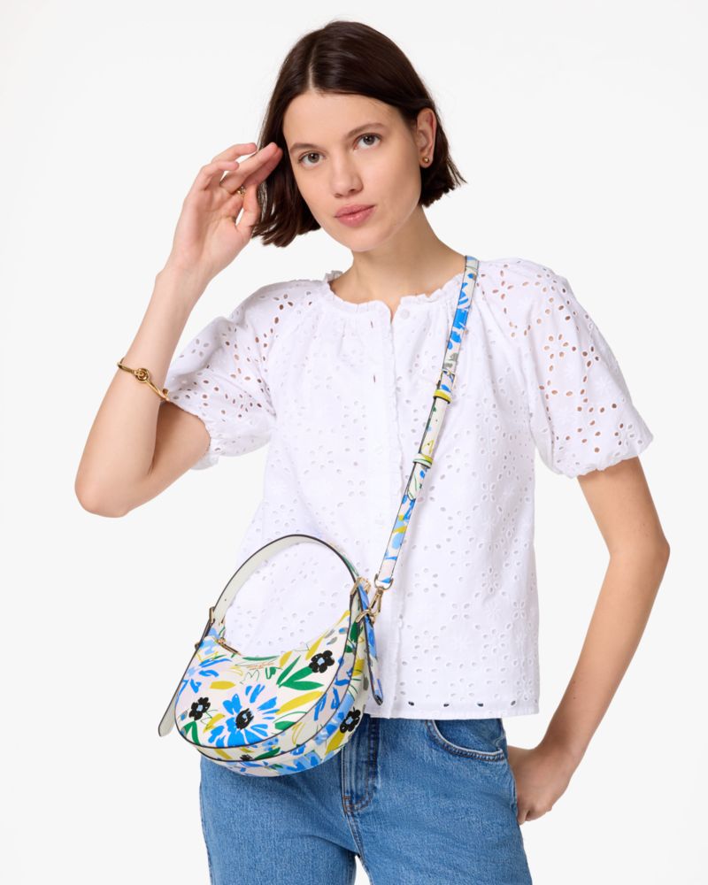 Madison Floral Crescent Shoulder Bag