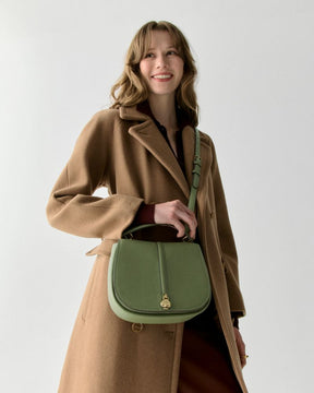 Kayla Pebbled Leather Saddle Bag