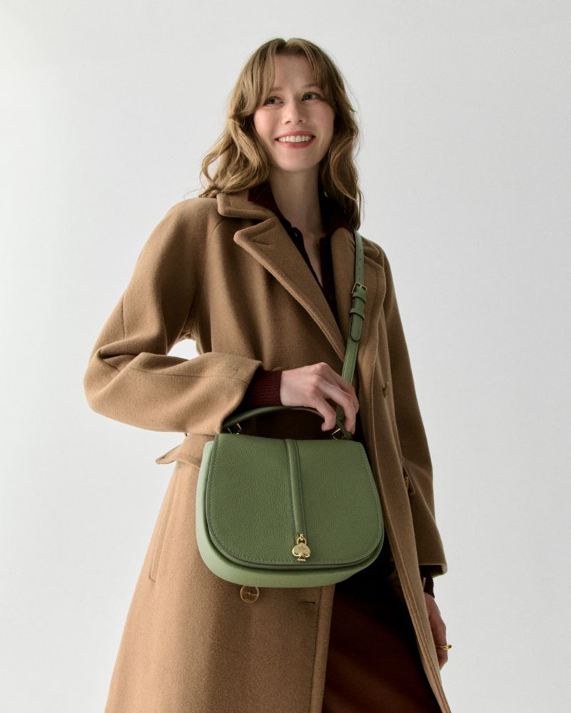 Kayla Pebbled Leather Saddle Bag