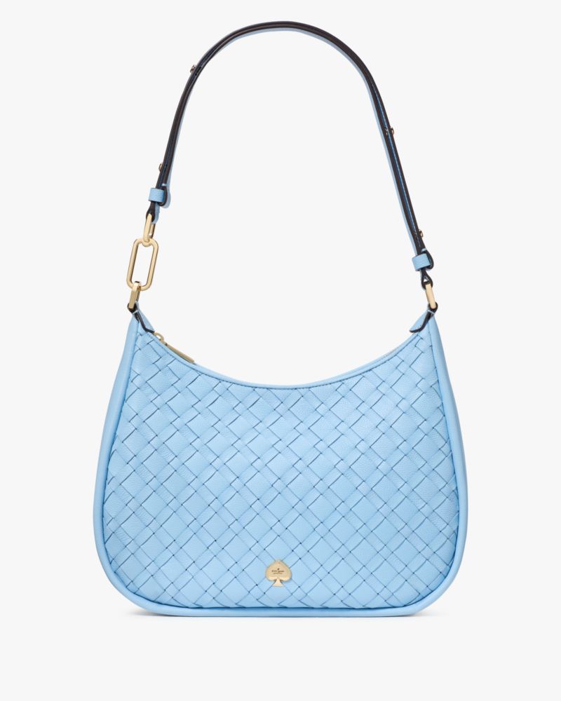 Kayla Woven Leather Large Shoulder Bag