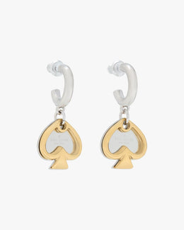 Statement Spade Charm Drop Huggies