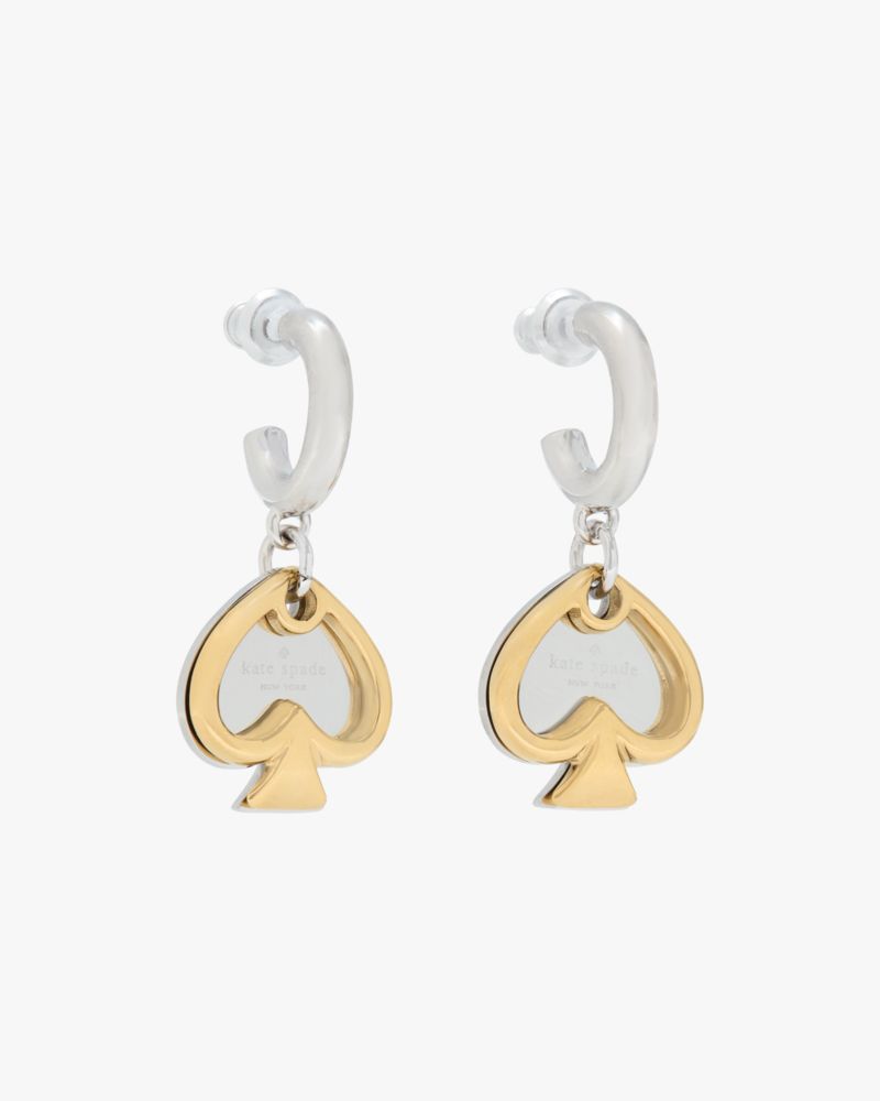 Statement Spade Charm Drop Huggies