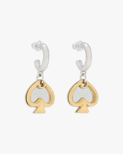 Statement Spade Charm Drop Huggies