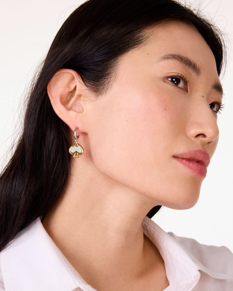 Statement Spade Charm Drop Huggies