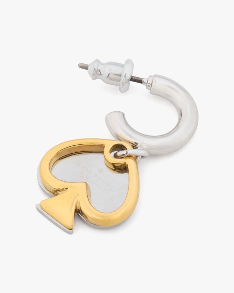 Statement Spade Charm Drop Huggies