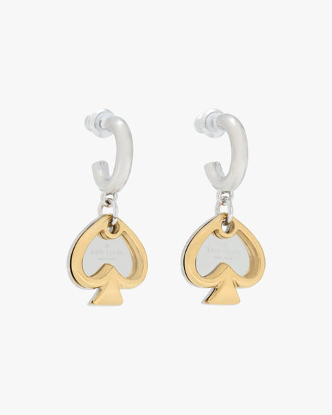 Statement Spade Charm Drop Huggies