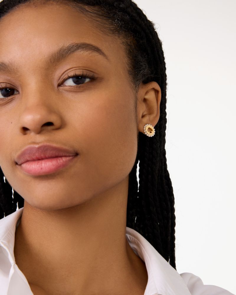 Spot The Spade Pearl Halo Studs