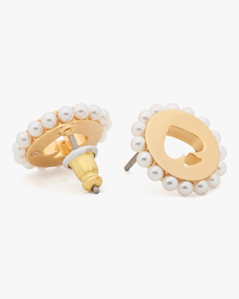 Spot The Spade Pearl Halo Studs