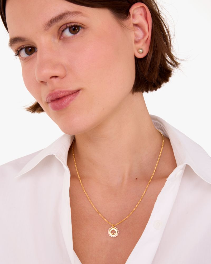 Spot The Spade Pearl Halo Pendant