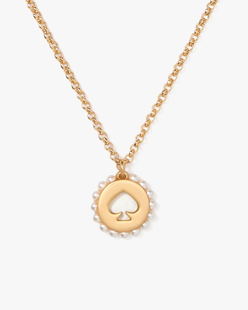 Spot The Spade Pearl Halo Pendant