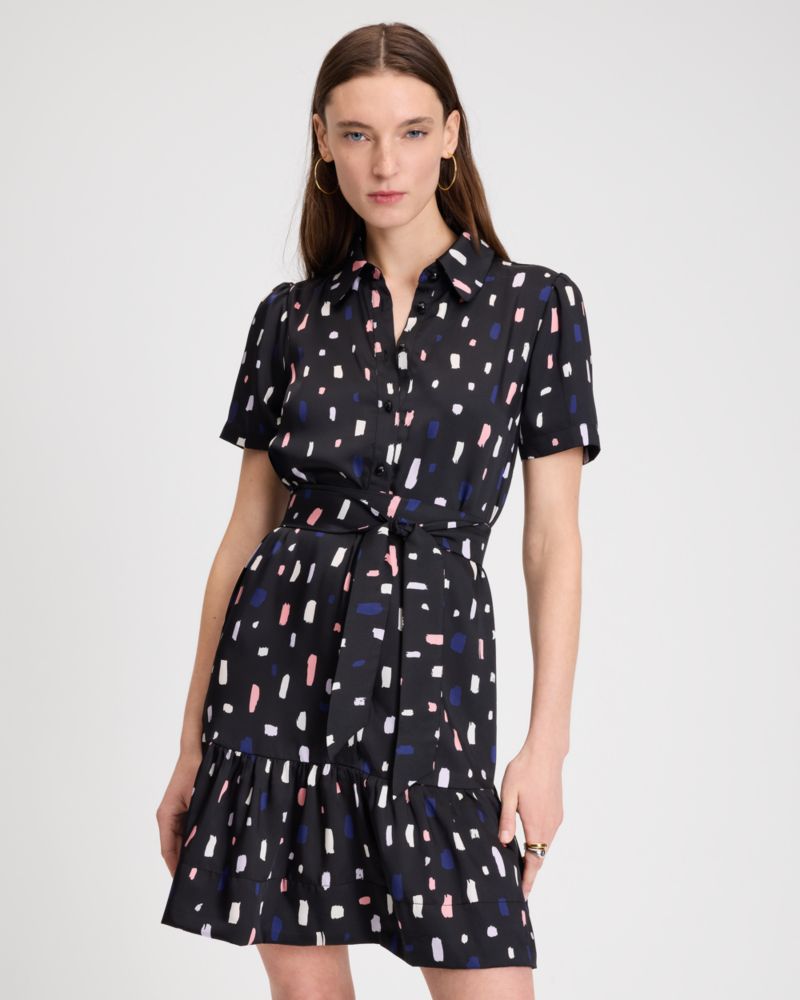 Painterly Strokes Shirt Dress