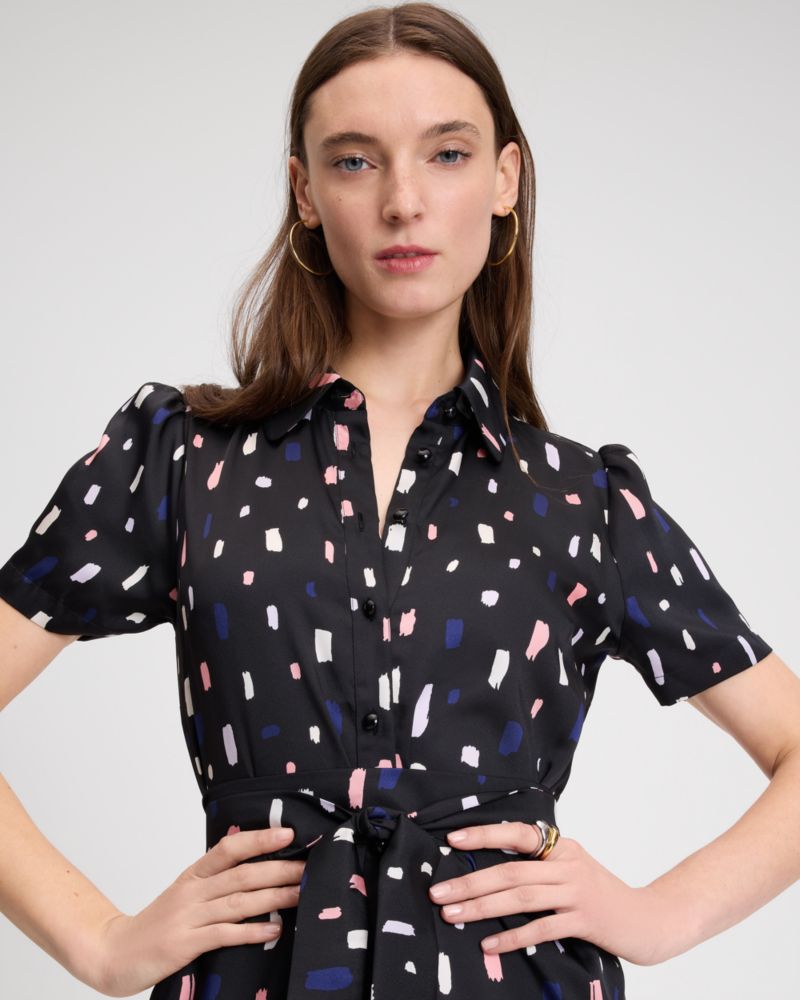 Painterly Strokes Shirt Dress