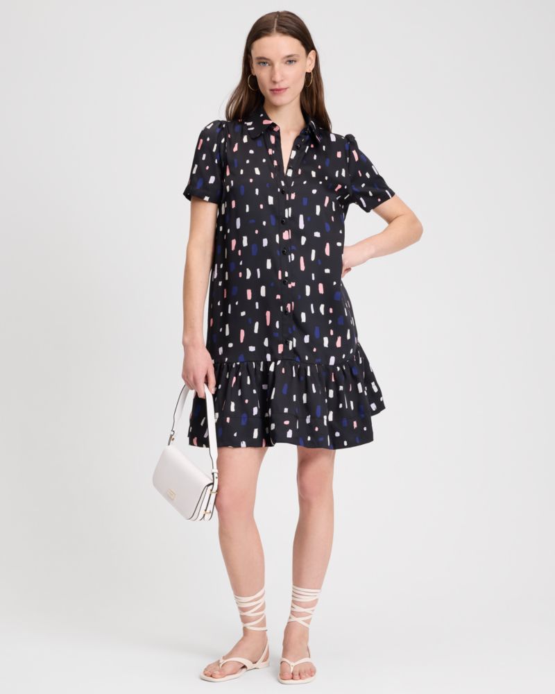 Painterly Strokes Shirt Dress