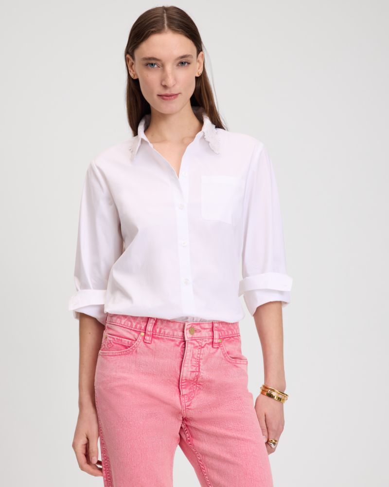 Daisy Lace Collar Button Up Shirt