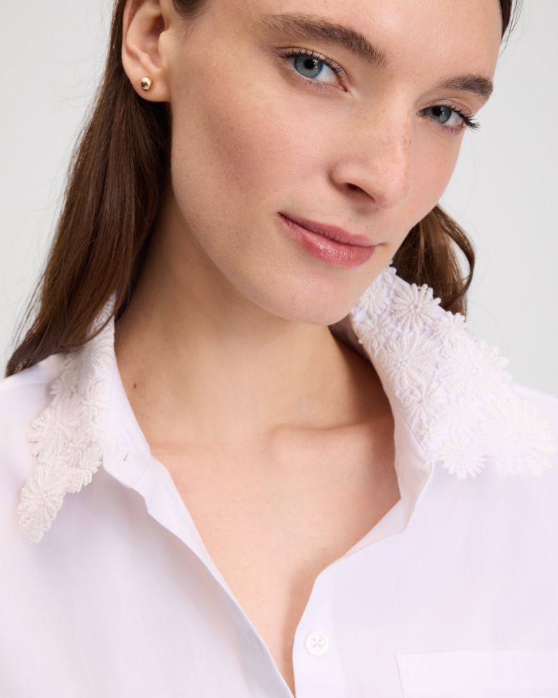 Daisy Lace Collar Button Up Shirt