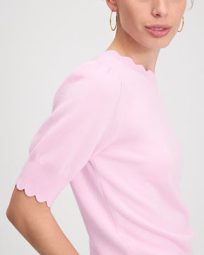 Scallop Short Sleeve Sweater