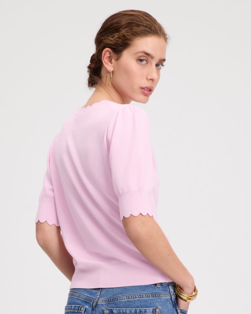 Scallop Short Sleeve Sweater