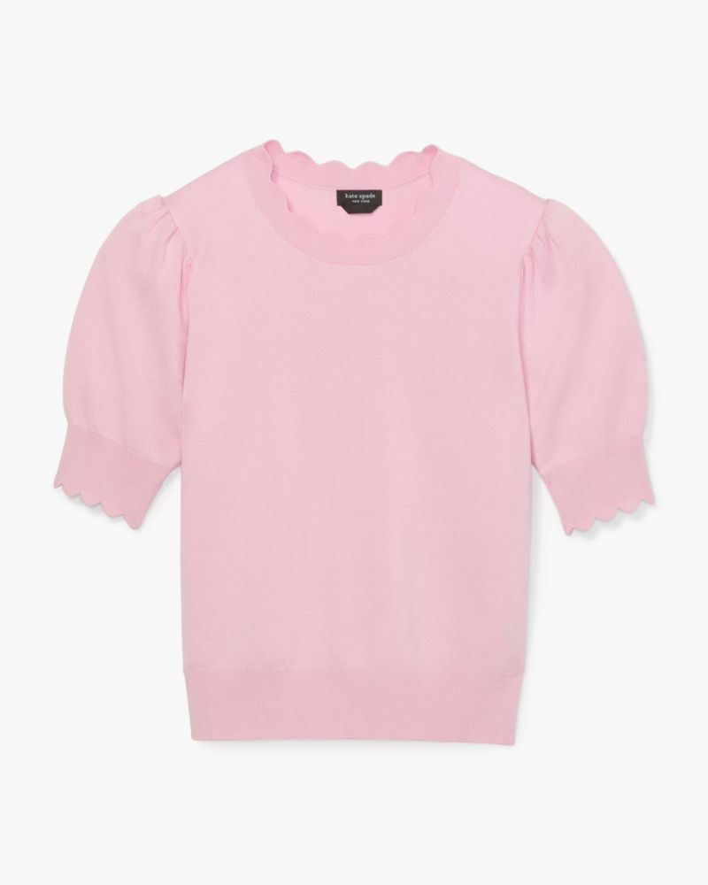 Scallop Short Sleeve Sweater