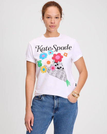 Floral Newspaper Tee