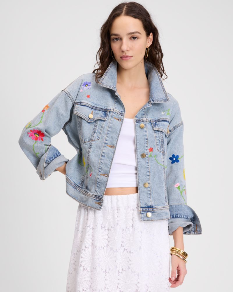 Floral Embroidered Denim Jacket