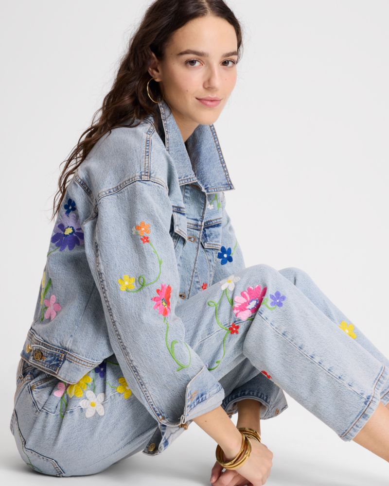 Floral Embroidered Denim Jacket