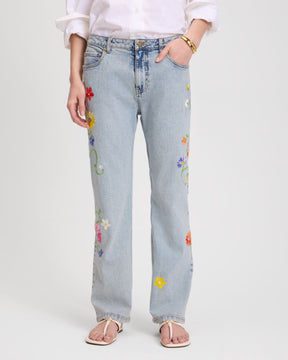 Floral Embroidered Jeans
