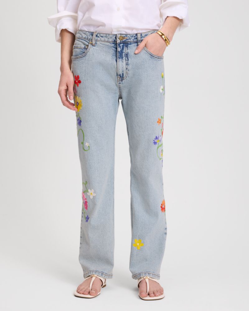 Floral Embroidered Jeans