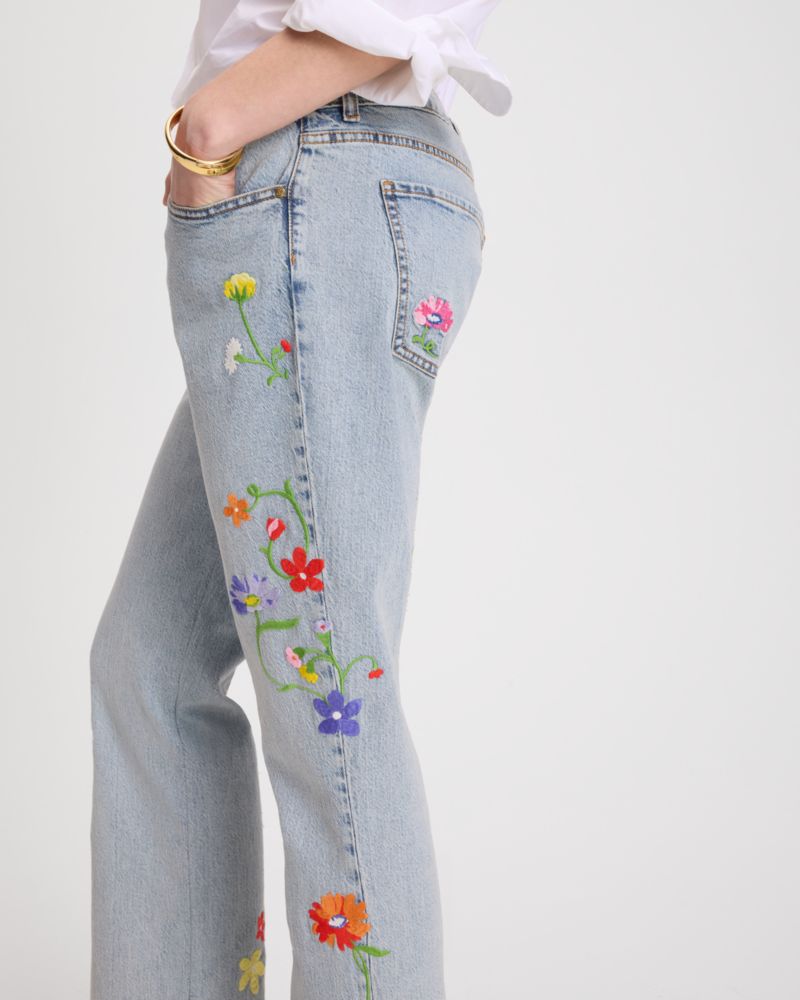 Floral Embroidered Jeans