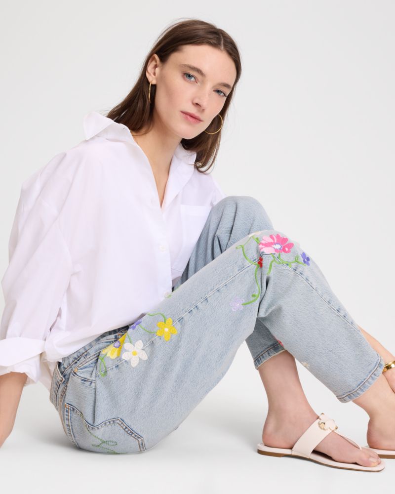 Floral Embroidered Jeans