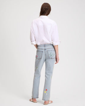 Floral Embroidered Jeans