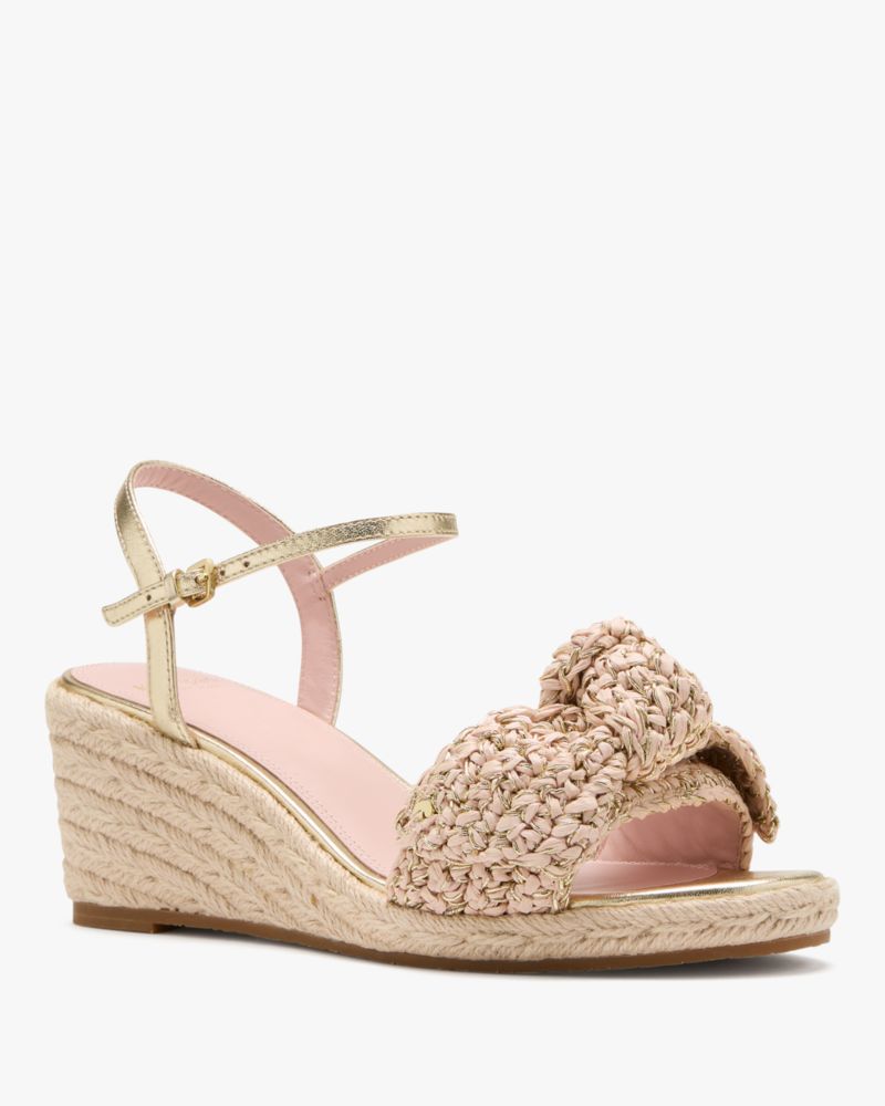 Leandra Raffia Wedge Sandals