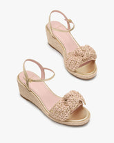 Leandra Raffia Wedge Sandals