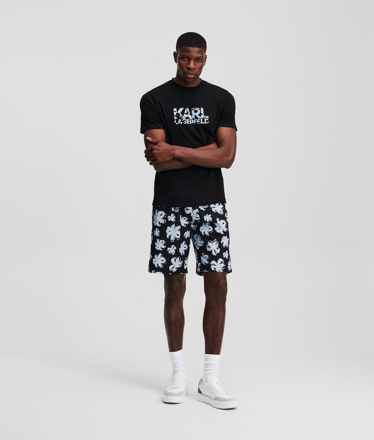 ALL-OVER FLOWER PRINT TROUSERS