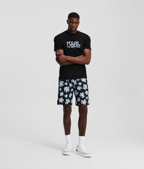 ALL-OVER FLOWER PRINT SHORTS