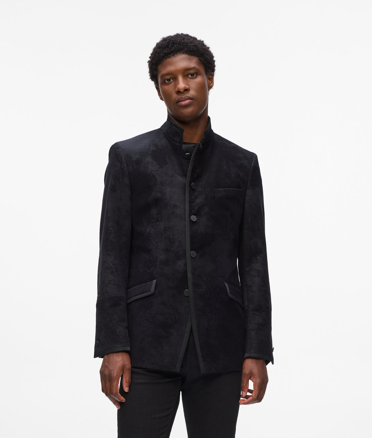 High stand collar blazer